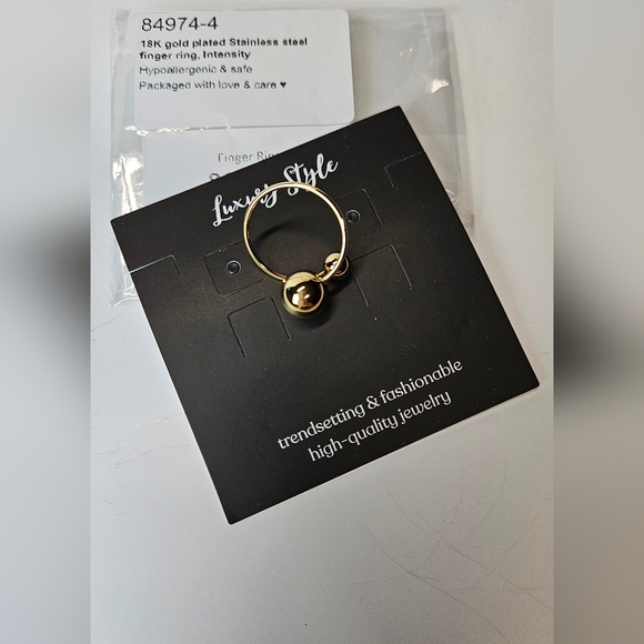 18K Gold Plated Stainless Steel Ring - Picture 7 of 9